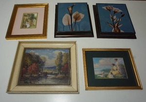 lot 159 image: Vintage Framed Wall Art...Oil on Canvas Etc.
