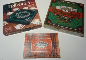 lot 166 image: Vintage Games...1997 Tripoley 65th Edition, 1943 The Game of Tripoley Kings and Queens Service Edition, 1976 Turntable TRIPOLEY Game Elite Edition by Cadaco Games...