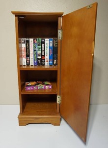 lot 171 image: VHS Tapes and Storage Cabinet for VHS, DVDs Etc