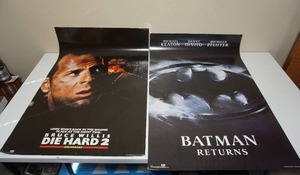 lot 195 image: Vintage Movie Posters...1992 Batman Returns DC Comics Michael Keaton Danny DeVito Michelle Pfieffer, 1989 Bruce Willis Die Hard 2 DIE HARDER One Stop Poster 20th Century