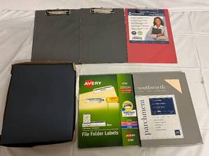 Clipboards, Navy Blue Folders, File Folder Labels, Southworth Parchment Paper