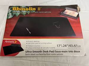 Satin Black Ultra-Smooth Desk Pad - 17 x 24