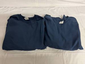 2 Navy Blue Crew Neck Sweatshirts - 2XL