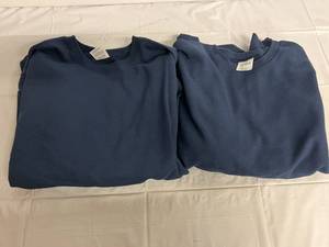 2 Navy Blue Crew Neck Sweatshirts - 2XL