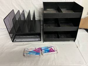 2 File Organizers and 2 Packs of Blue Pens
