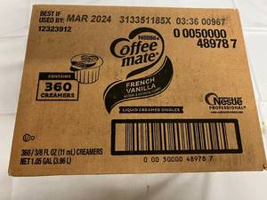 360 Individual French Vanilla Creamers Best by 032024