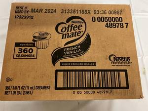 360 Individual French Vanilla Creamers Best by 032024