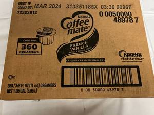 360 Individual French Vanilla Creamers Best by 032024