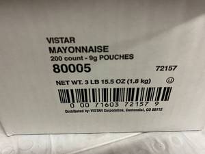 200 Count of Individual Mayonnaise Packets