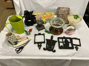 2 crystal balls, Trivets, Jade Dragon etc..