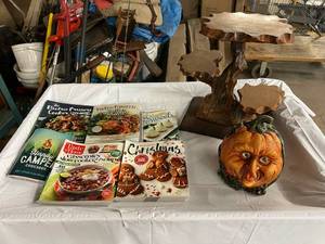 Cookbooks, Wood Tier Shelf, Crazy Pumpkin