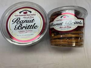 2x 38oz Tubs Olde-Fashoned Hand Dipped Peanut Brittle
