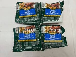 L. 4x 8.3oz  Ecrich Smok-y Beef Breakfast Sausage Links