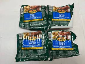 L. 4x 8.3oz  Ecrich Smok-y Beef Breakfast Sausage Links