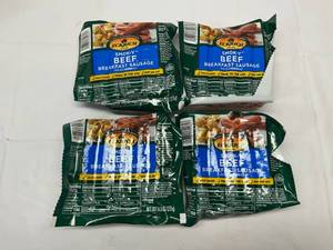 L. 4x 8.3oz  Ecrich Smok-y Beef Breakfast Sausage Links