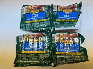 L. 4x 8.3oz  Ecrich Smok-y Beef Breakfast Sausage Links