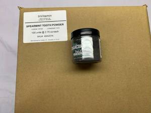 100x 2.75oz InVitamin Active Charcoal Tooth Powder-Spearmint