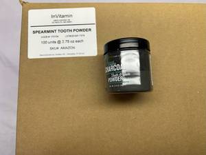 100x 2.75oz InVitamin Active Charcoal Tooth Powder-Spearmint
