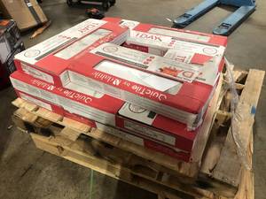 Pallet of Daltile QuicTile 12 in. x 24 in. Calacatta Marble Polished Porcelain Locking Floor Tile (11.52 sq. ft.case)   Customer Returns See Pictures