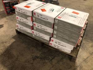 Pallet of  Daltile Restore Satin White 10 in. x 11 in. Glazed Ceramic Penny Round Mosaic Wall Tile (8.3 sq. ft.Case) Customer Returns See Pictures