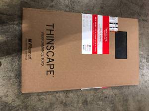 THINSCAPE 4 ft. L x 25 in. D Engineered Composite Countertop in Black Amani with Satin Finish   Customer Returns See Pictures