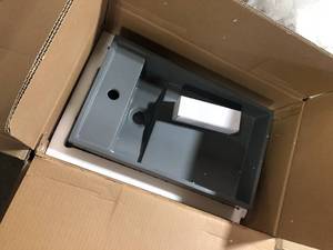 24 in. Wall Mount Solid Surface Bathroom Sink with Built-in Towel Bar in Matte Gray Customer Returns See Pictures