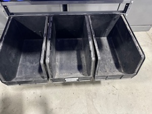 lot 20 image: Akro-Mils Mobile Stackable Bin Organizer, with 11 various sized bins