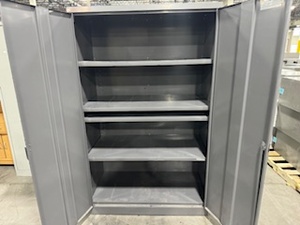 lot 23 image: Uline Metal Heavy Duty Storage Cabinet with Adjustable Shelves.