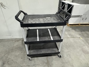 lot 38 image: Rubbermaid Rolling Cart (Black)
