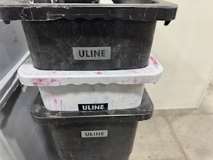lot 45 image: Narrow Trash Cans, Quantity 7