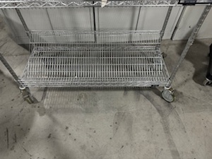 lot 61 image: Rolling Uline Cart with Angled Shelves