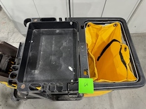 lot 64 image: Rubbermaid Janitorial Cart with Mop Bucket