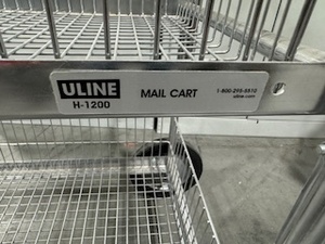 lot 77 image: Uline Mail Cart with Removable Baskets