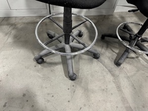 lot 79 image: Three Rolling Work Chairs (one with mesh back)