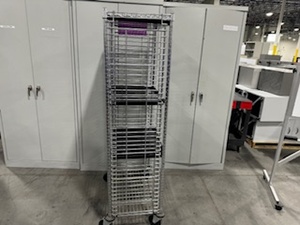 lot 81 image: Metal Rolling Cart with Adjustable Trays