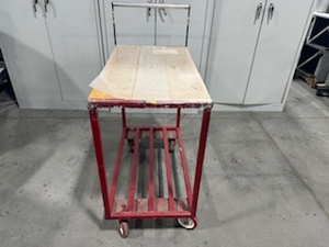 lot 104 image: Red Metal Utility Cart