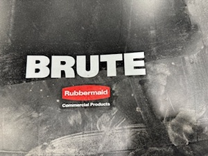 lot 106 image: Rubbermaid Brute 95 Gallon Rolling Trash Can