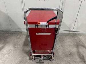 lot 107 image: Uline Lift Table (Red). Model H-1485
