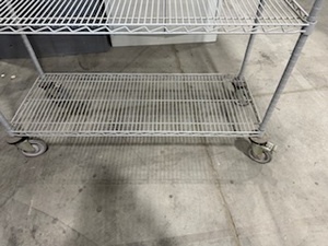 lot 120 image: NEXEL Rolling Cart with 2 Locking Wheels and Four Shelves