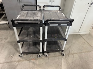 lot 126 image: Pair of Rubbermaid Service Carts