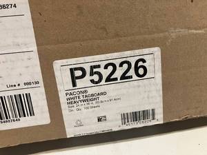 lot 22 image: Heavyweight White Tagboard
