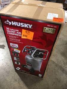 Husky 20 Gal. 165 PSI Vertical Electric Quiet Air Compressor  Customer Returns See Pictures