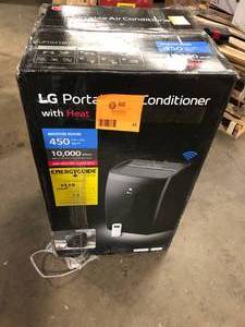 LG 10,000 BTU Portable Air Conditioner Cools 450 Sq. Ft. with Heater, Dehumidifier and Wi-Fi in Black  Customer Returns See Pictures