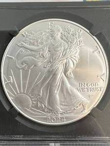 lot 01 image: 2024 AMERICAN SILVER EAGLE NGC MS70 DONALD TRUMP EDITION