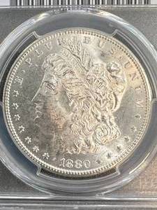lot 02 image: 1880-S US MORGAN SILVER DOLLAR PCGS MS64