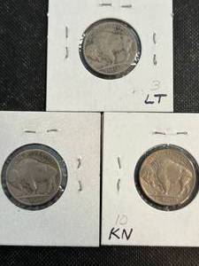lot 13 image: 3 US BUFFALO NICKELS 1924-D 1929 1936