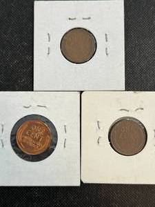lot 26 image: 3 US WHEAT CENTS 1911 1926 1953-D