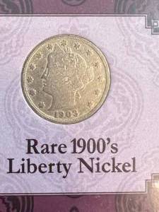 lot 81 image: RARE 1900S LIBERTY NICKEL