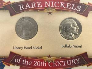 lot 84 image: RARE NICKELS OF THE 20TH CENTURY 2 COIN SET