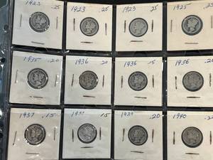 lot 85 image: SHEET OF 20 US MERCURY DIMES